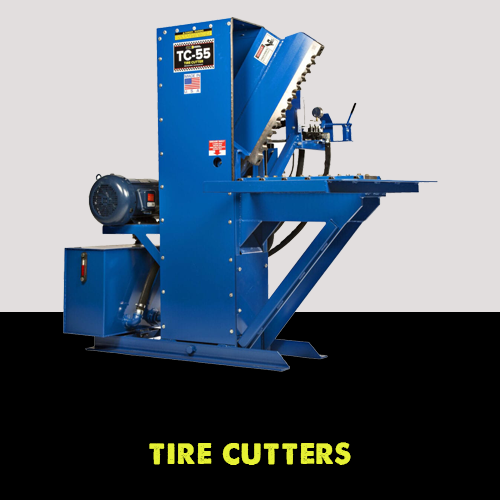 Displaying the equipment of tire cutters by TSI