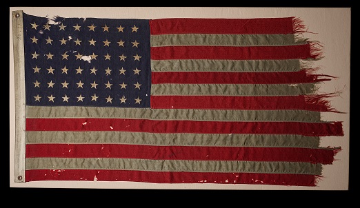 Image of framed American war flag
